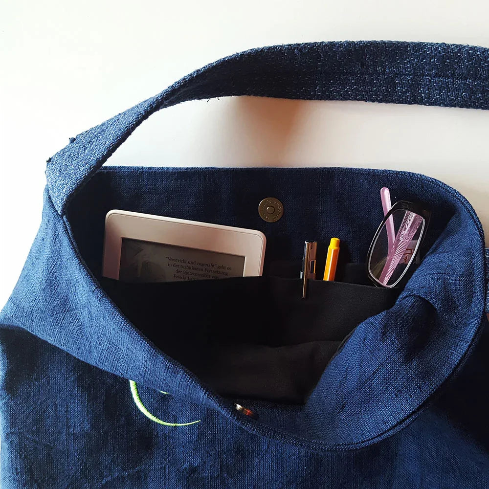 Luxus Shopper „Connected“ aus Bauernleinen – Sign by Jwala®, exklusive Tragetasche, liebevoll gefertigt, Premium-Qualität für Einkaufen, Ausflüge und besondere Momente