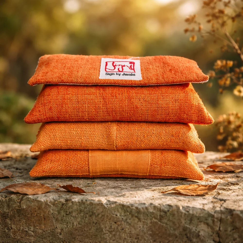 Handgemachtes Karten-Set Fingerzeige Orange – Bauernleinen Edition sicher im SignShop Tirol bestellen