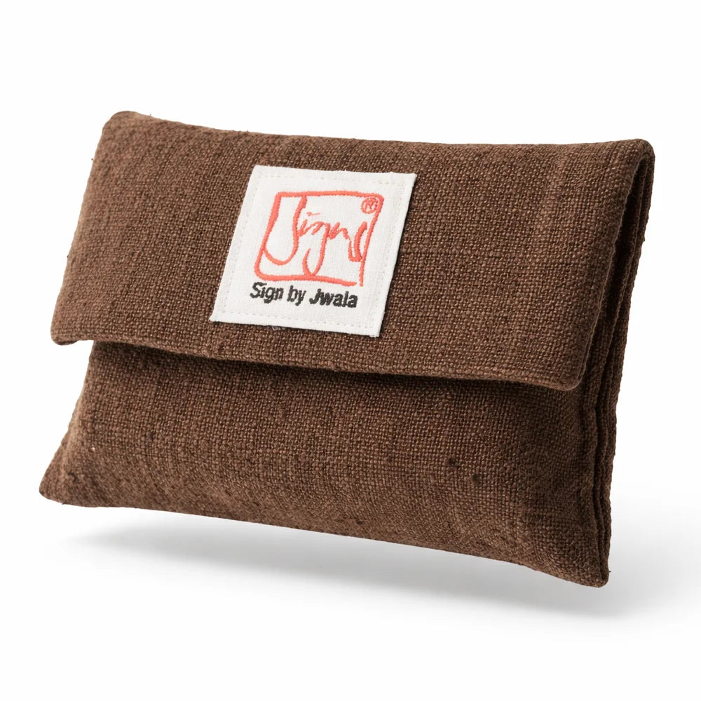 Exklusives Orakelkarten-Kartenset „Fingerzeige“ Braun/Orange – Edle spirituelle Impulskarten in hochwertiger Bauernleinen-Tasche online im SignShop Tirol bestellen