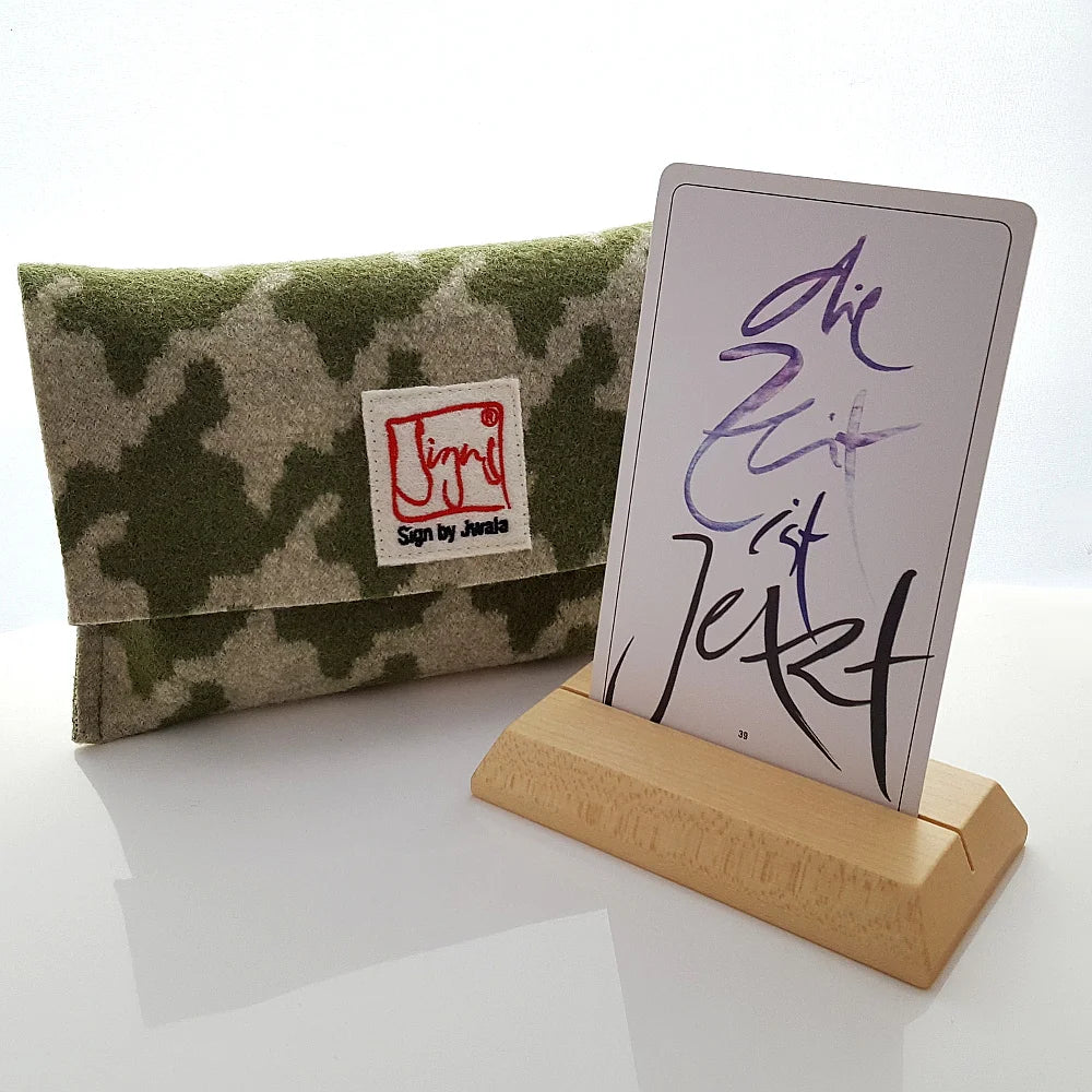 Orakelkarten-Set „Fingerzeige“ Hahnentritt Grün im SignShop Tirol – spirituelle Karten in handgemachter Bauernleinen-Tasche für Inspiration und Lebensfreude