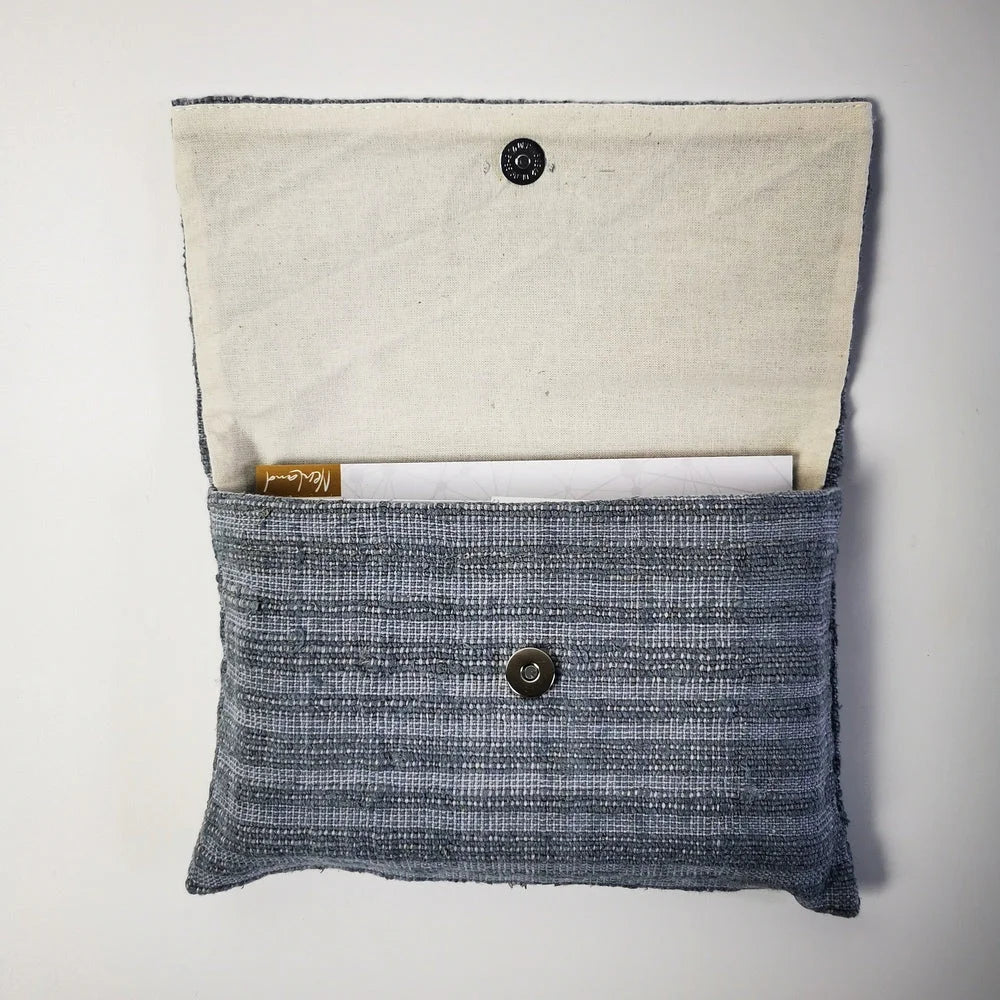 Hochwertiges WIR-Karten-Set mit Bauernleinentasche grau/gestreift – exklusive Beziehungskarten, sichere Bestellung im SignShop Tirol