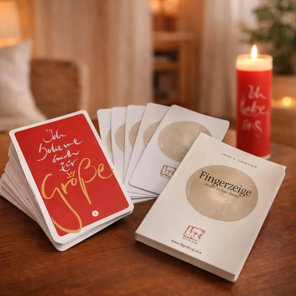 Fingerzeige SignKarten-Set von Jwala Gamper – Spirituelle Impulskarten für mehr Inspiration, innere Entwicklung und bewusstes Leben online im SignShop Tirol kaufen