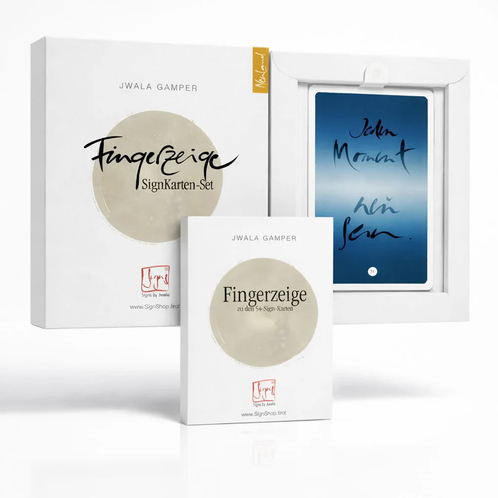 Fingerzeige SignKarten-Set von Jwala Gamper online im SignShop Tirol kaufen – Inspirierendes Kartenset für spirituelle Impulse, persönliche Entwicklung und besondere Herzensbotschaften