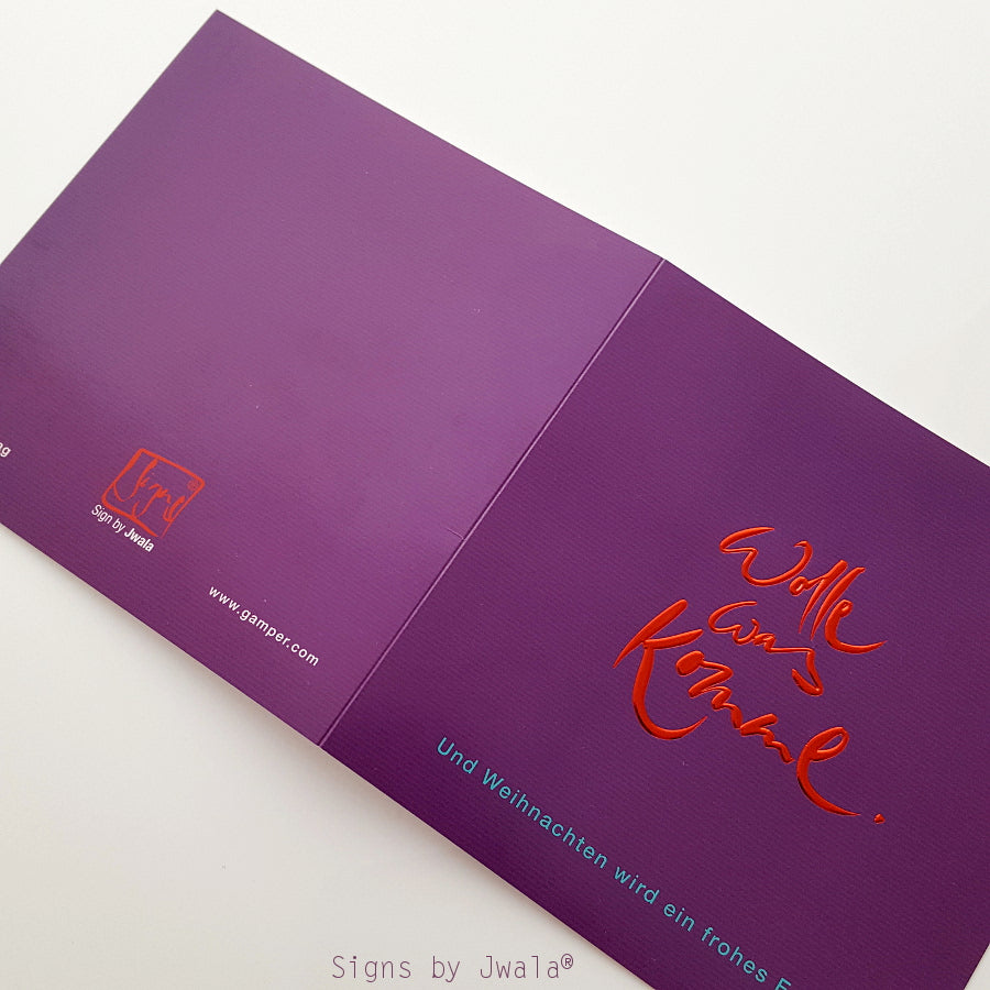 10 Klappkarten "Wolle, was komme."+Einlegeblatt