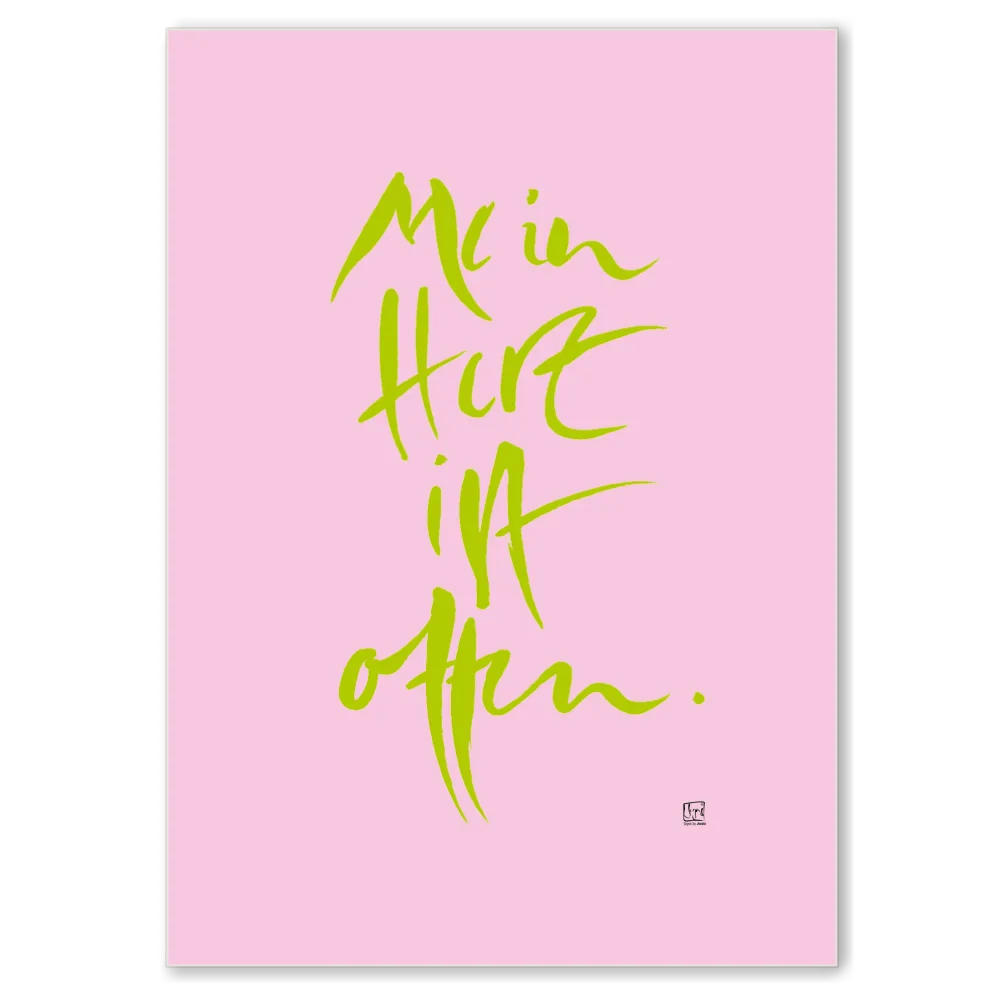 Inspirierende Leinwand „Mein Herz ist offen.“ – Sign by Jwala® Original, Limited Edition, hochwertige Kunst aus Tirol, Fingerzeige Karte als Impuls für Achtsamkeit und Verbundenheit