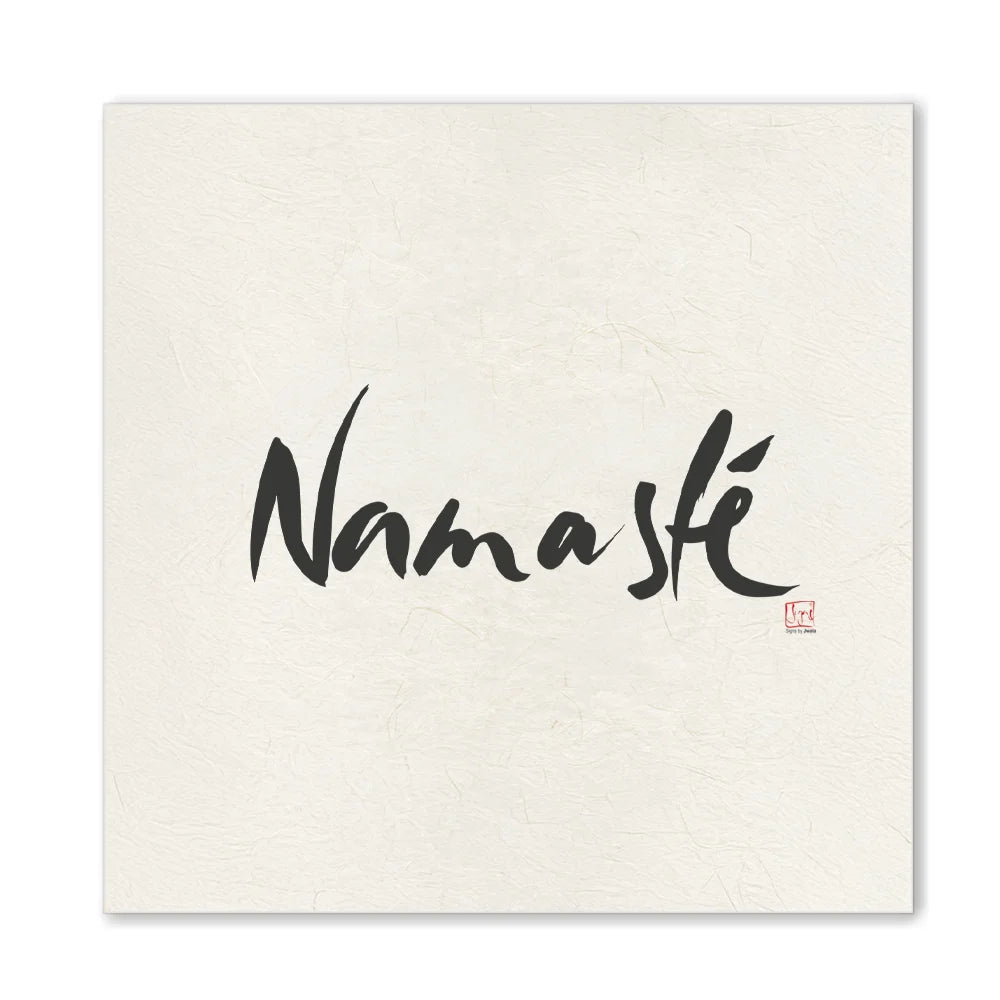 Luxus Leinwanddruck „Namasté“ – Sign by Jwala®, exklusive Deko, liebevoll gefertigt, Einzelstück aus Tirol, Premium-Kunst für dein Zuhause