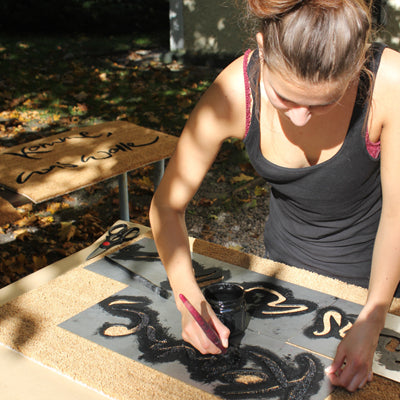 Fußmatte "Komme, was wolle" Schwarz