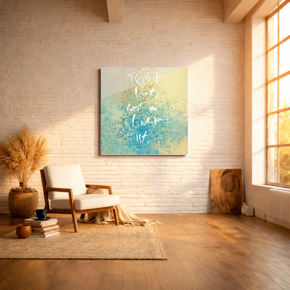Exklusive Leinwand „Recht hat, wer im Licht ist“ für Paare mit WIR Karte – Originaldruck von Sign by Jwala®, handgefertigte Wandkunst, Limited Edition, einzigartiges Geschenk für Beziehung und Klarheit