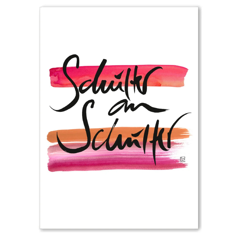Premium Leinwände für ein Neues WIR – Liebevolle Wanddeko für Paare mit WIR Karte bestellen | Schulter an Schulter | SignShop Tirol