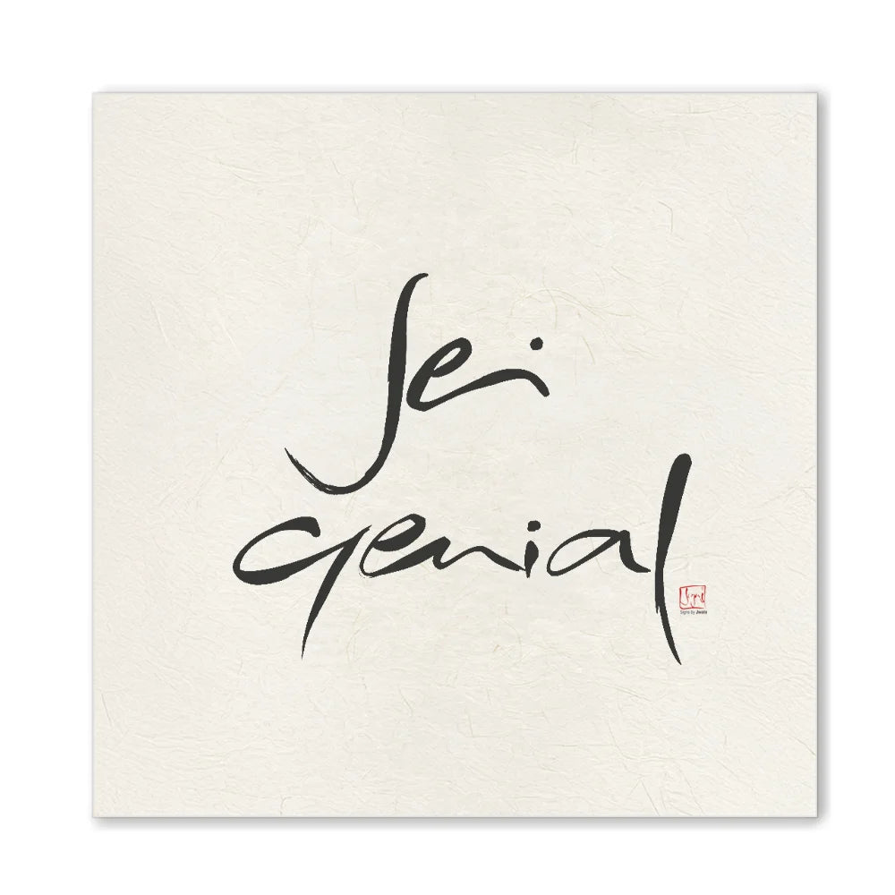 Premium Wandbild „Sei genial“ – Sign by Jwala® Originaldruck, hochwertige Leinwand, spirituelle Kunst, Unikat aus Tirol, exklusives Wohnaccessoire