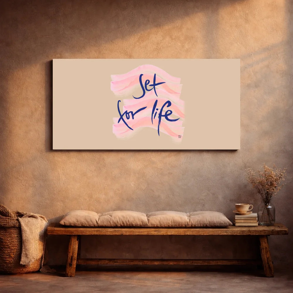 Spirituelle Wandbilder Englisch – Hochwertige Leinwand Set for life für moderne Wohnräume | SignShop Tirol