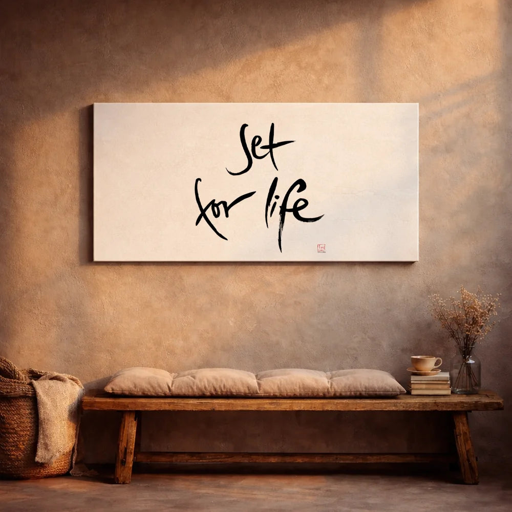 Inspirierendes Leinwandbild „Set for life.“ – Sign by Jwala® Original, Limited Edition, hochwertige Kunst aus Tirol, Motivation für Wachstum und Zielstrebigkeit