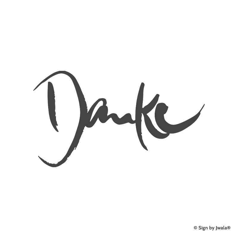 Zu sehen ist die Botschaft „Danke“, die auf Kissen, Kerzen, Karten, Orakelkarten, Malas und Gläsern aus dem SignShop Tirol erhältlich ist. Mit SignShop Tirol Logo und Copyright von Jwala®.