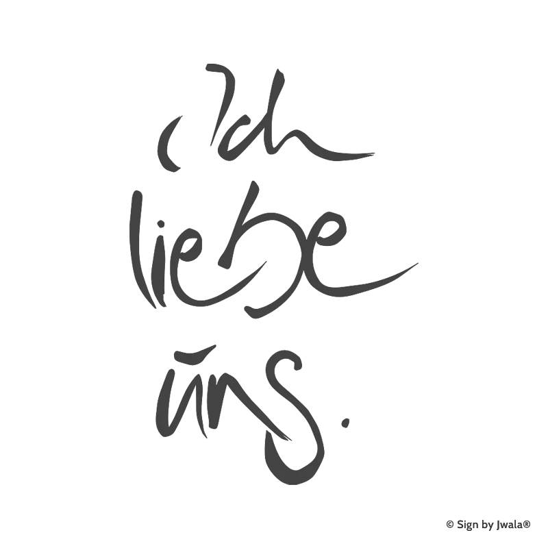 Die Botschaft „Ich Liebe uns“ ist auf Kissen, Kerzen, Karten, Orakelkarten, Malas und Gläsern aus dem SignShop Tirol zu finden. Mit SignShop Tirol Logo und Copyright von Jwala®.