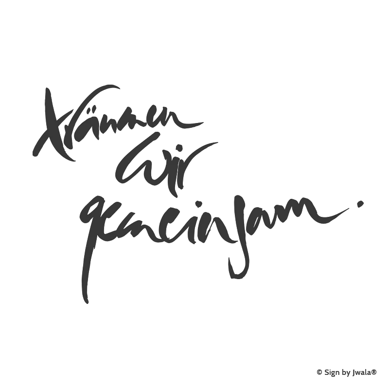 Die Botschaft „Träumen wir gemeinsam“ wird auf Kissen, Kerzen, Karten, Orakelkarten, Wanddekoration, Sitzkissen, Malas mit Halbedelsteinen und Gläsern aus dem Onlineshop SignShop Tirol angebracht und entfaltet dort ihre spirituelle Wirkung. Mit SignShop Tirol Logo und Copyright von Jwala®.