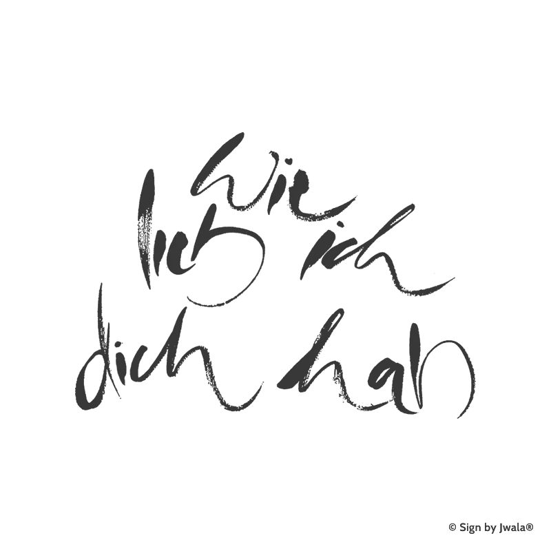 Die Botschaft „Wie lieb ich dich hab“ wird auf Kissen, Kerzen mit Botschaft, Grußkarten, Impulskarten, Wanddeko, Taschen, Sitzkissen, Malas mit Halbedelsteinen und Riedel Gläsern aus dem Onlineshop SignShop Tirol angebracht und entfaltet dort ihre spirituelle Wirkung. Mit SignShop Tirol Logo und Copyright von Jwala®.