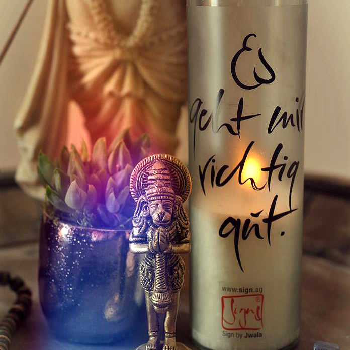 SignKerze "Es geht mir richtig gut" Klassik