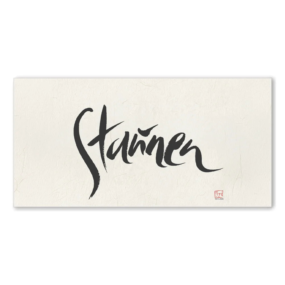 Inspirierendes Leinwandbild „Staunen“ – Sign by Jwala® Original, Limited Edition, hochwertige Kunst aus Tirol, Motivation für Achtsamkeit und neue Perspektiven