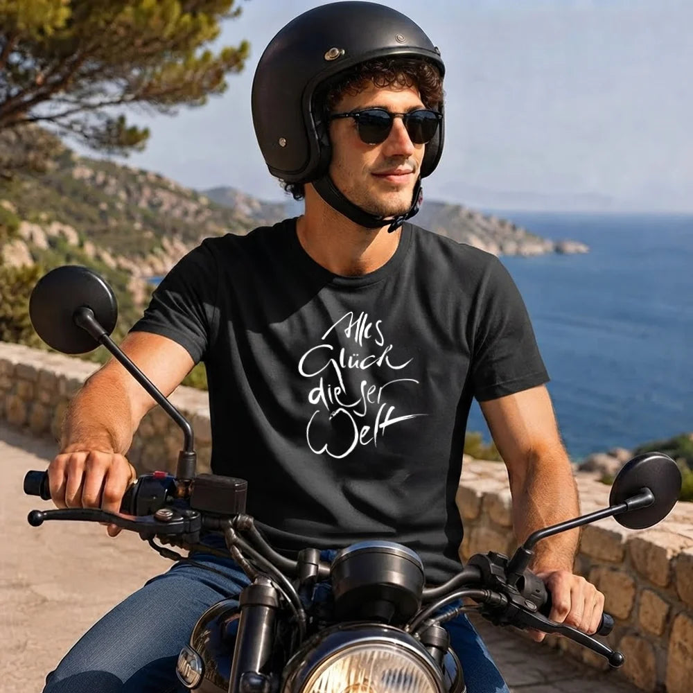 Schwarzes Herren T-Shirt von Stanley/Stella aus bis zu 100 % gekämmter Bio-Baumwolle mit spiritueller Botschaft