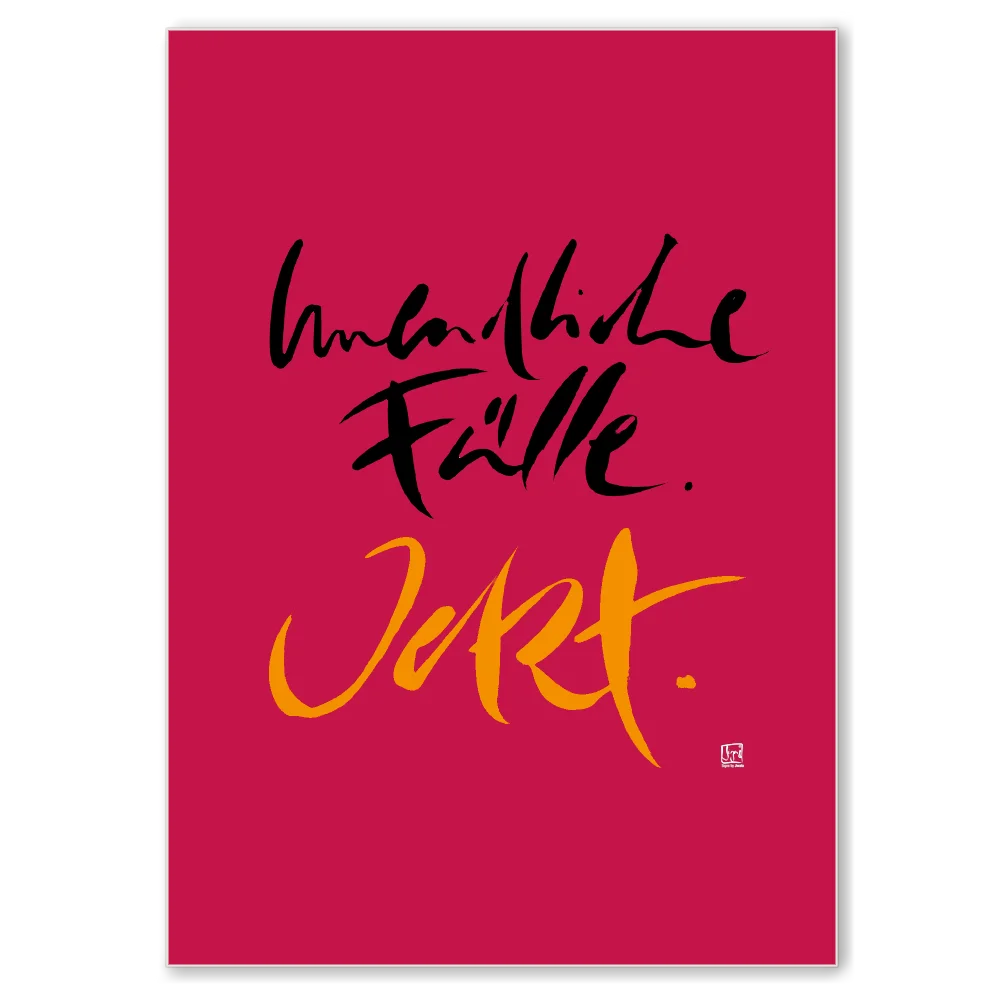 Luxus Leinwanddruck „Unendliche Fülle. Jetzt.“ – Sign by Jwala® mit Fingerzeige Karte, exklusive Deko, liebevoll gefertigt, Einzelstück aus Tirol