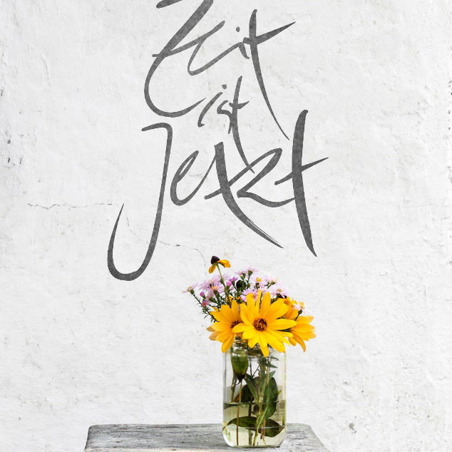 Wandtattoo "die Zeit ist Jetzt" - Graphit