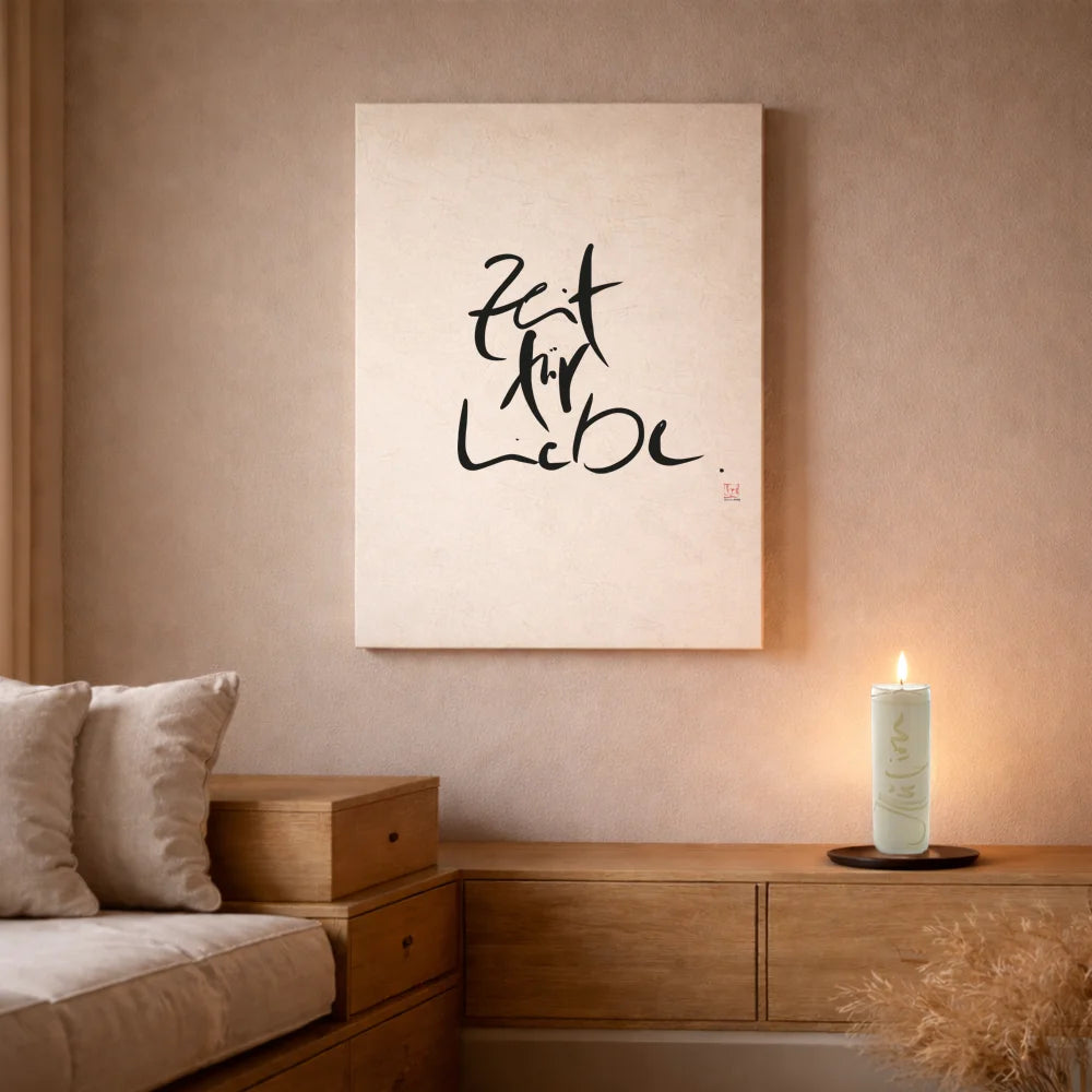Exklusive Leinwand „Zeit für Liebe“ – Originaldruck von Sign by Jwala®, handgefertigte Wandkunst aus Tirol, Limited Edition, einzigartiges Kunstwerk für Ihr Zuhause