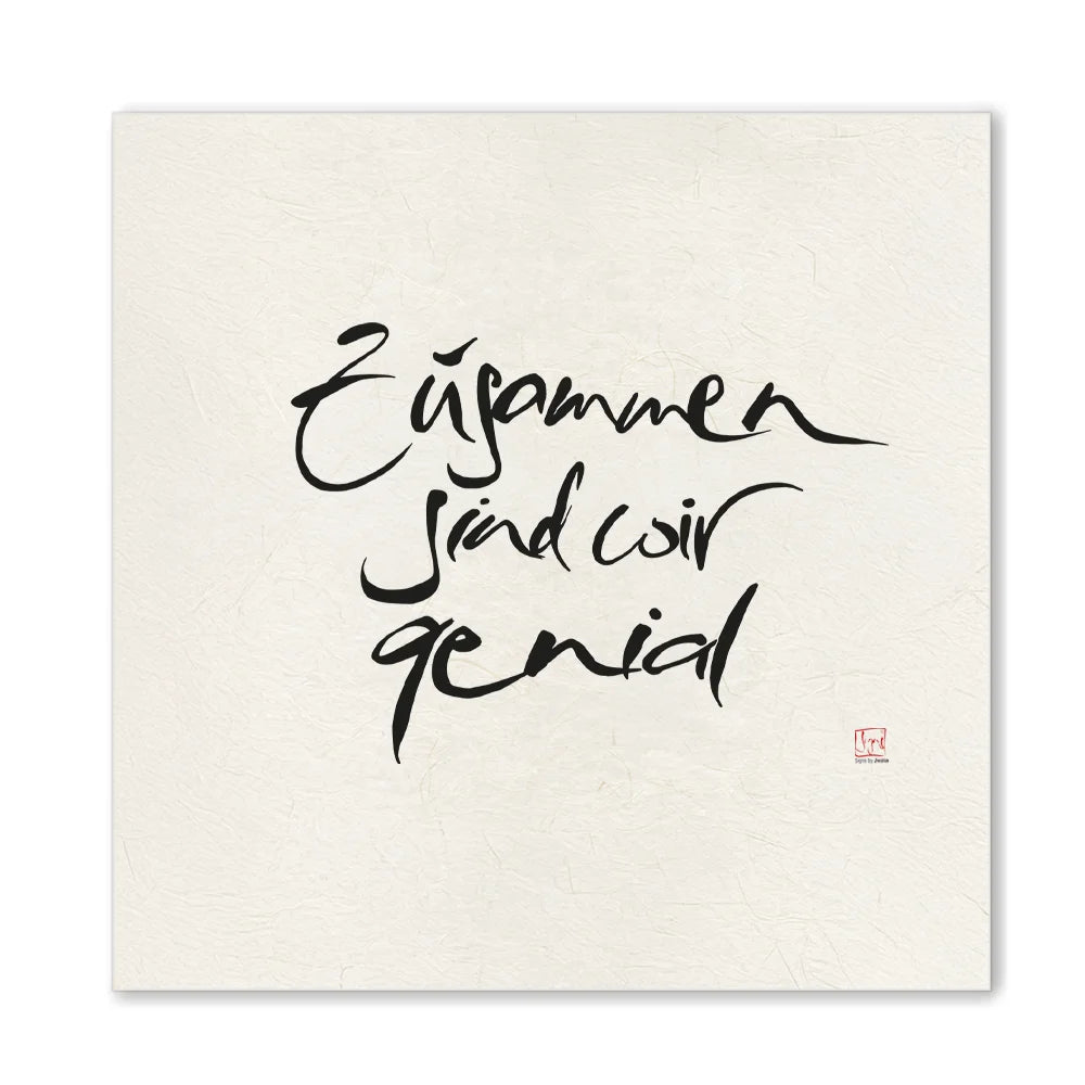 Premium Wandbild „Zusammen sind wir genial“ – Sign by Jwala® Originaldruck, hochwertige Leinwand, spirituelle Kunst, Unikat aus Tirol, exklusives Wohnaccessoire