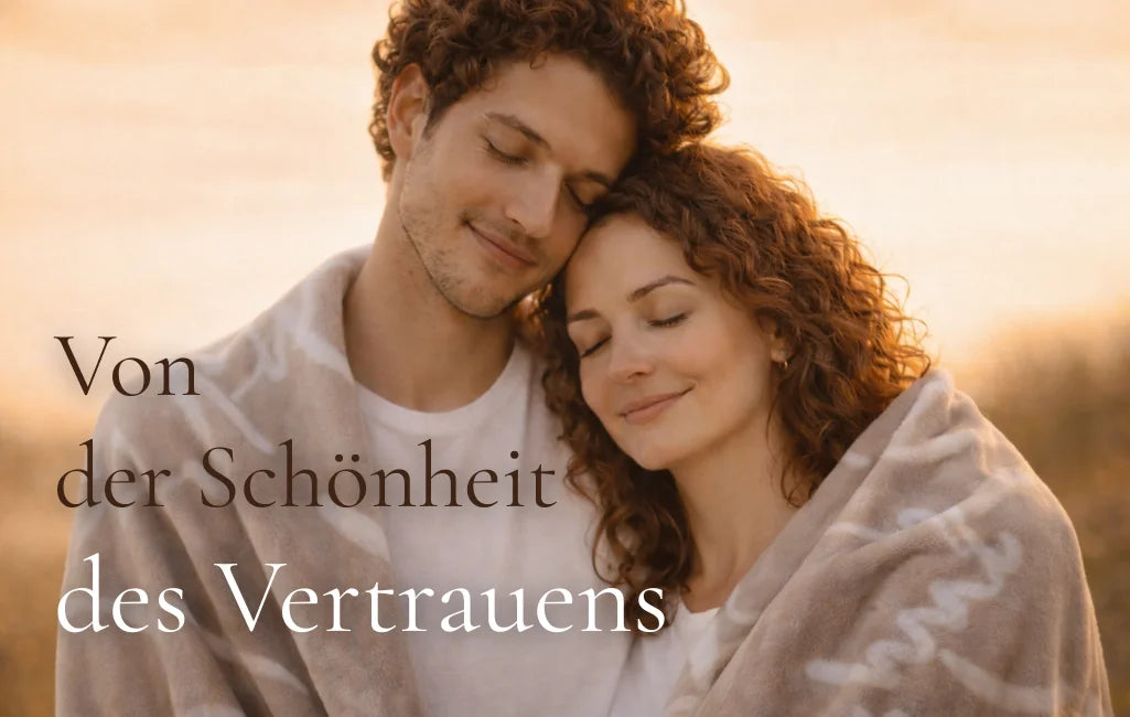 Exklusive Kuscheldecke für Paare mit Spruch „Ich vertraue dem Himmel, der mich trägt“ – Premium Wohlfühl-Decke, limitierte Edition, sicher im SignShop Tirol online kaufen
