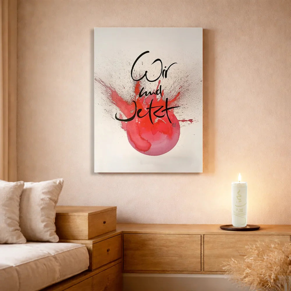 Leinwand mit WIR Karte von Jwala® – Kraftvolles, spirituelles Wandbild mit besonderem Motiv für mehr Achtsamkeit, Inspiration und positive Energie im Raum