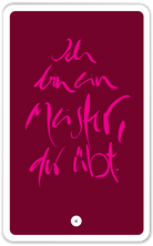 Ich bin ein Meister, der übt.