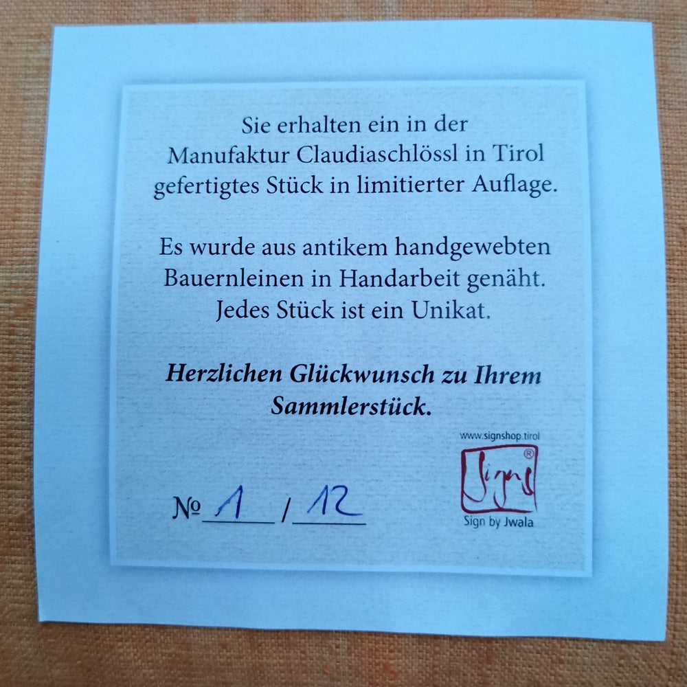 Bauernleinen-Flachkissen "Namasté"