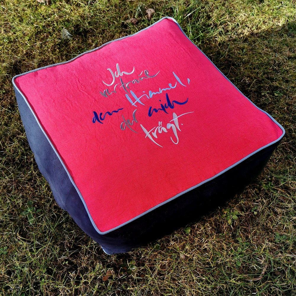 Bodenkissen quadratisch "Himmel" Silber/Grau/Blau