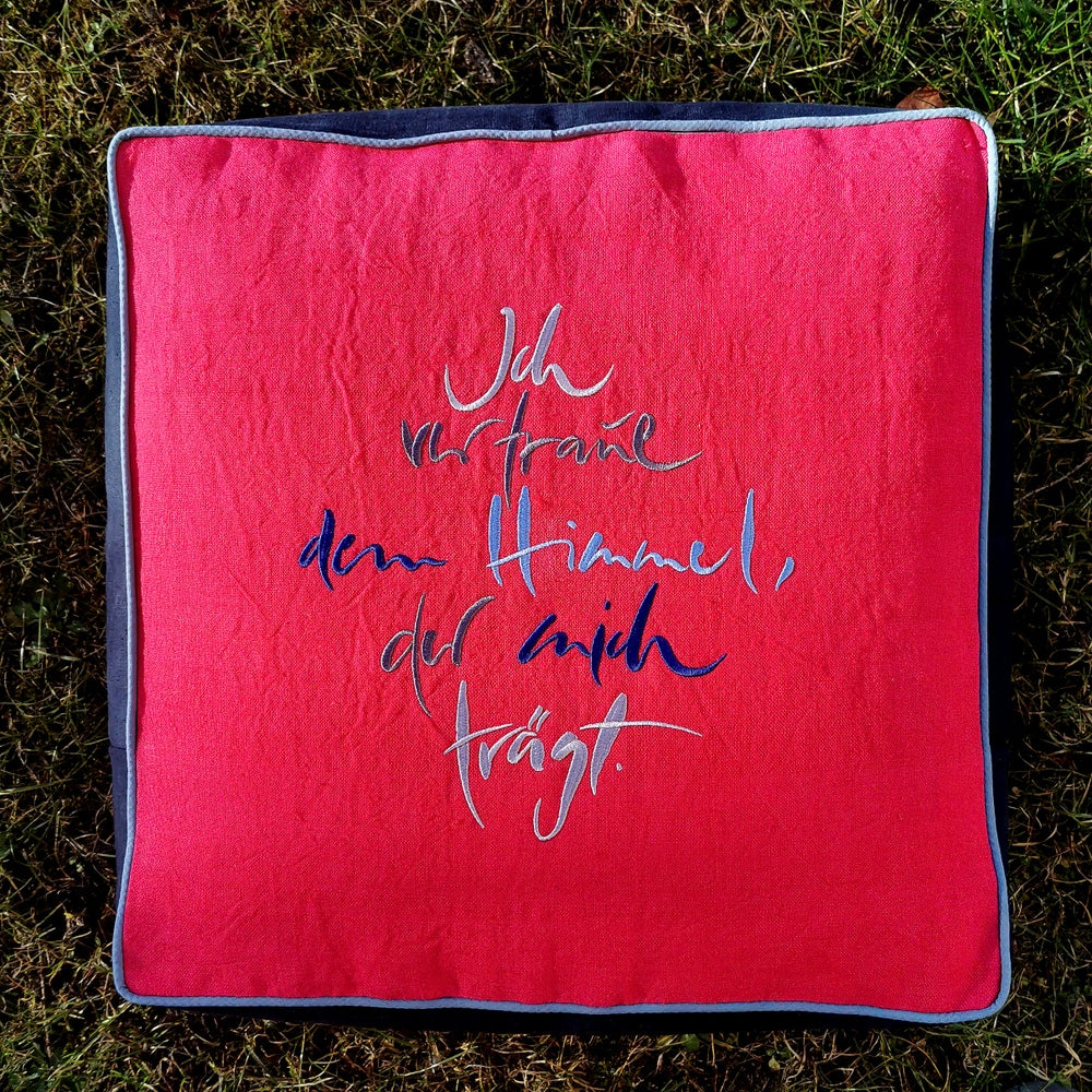 Bodenkissen quadratisch "Himmel" Silber/Grau/Blau