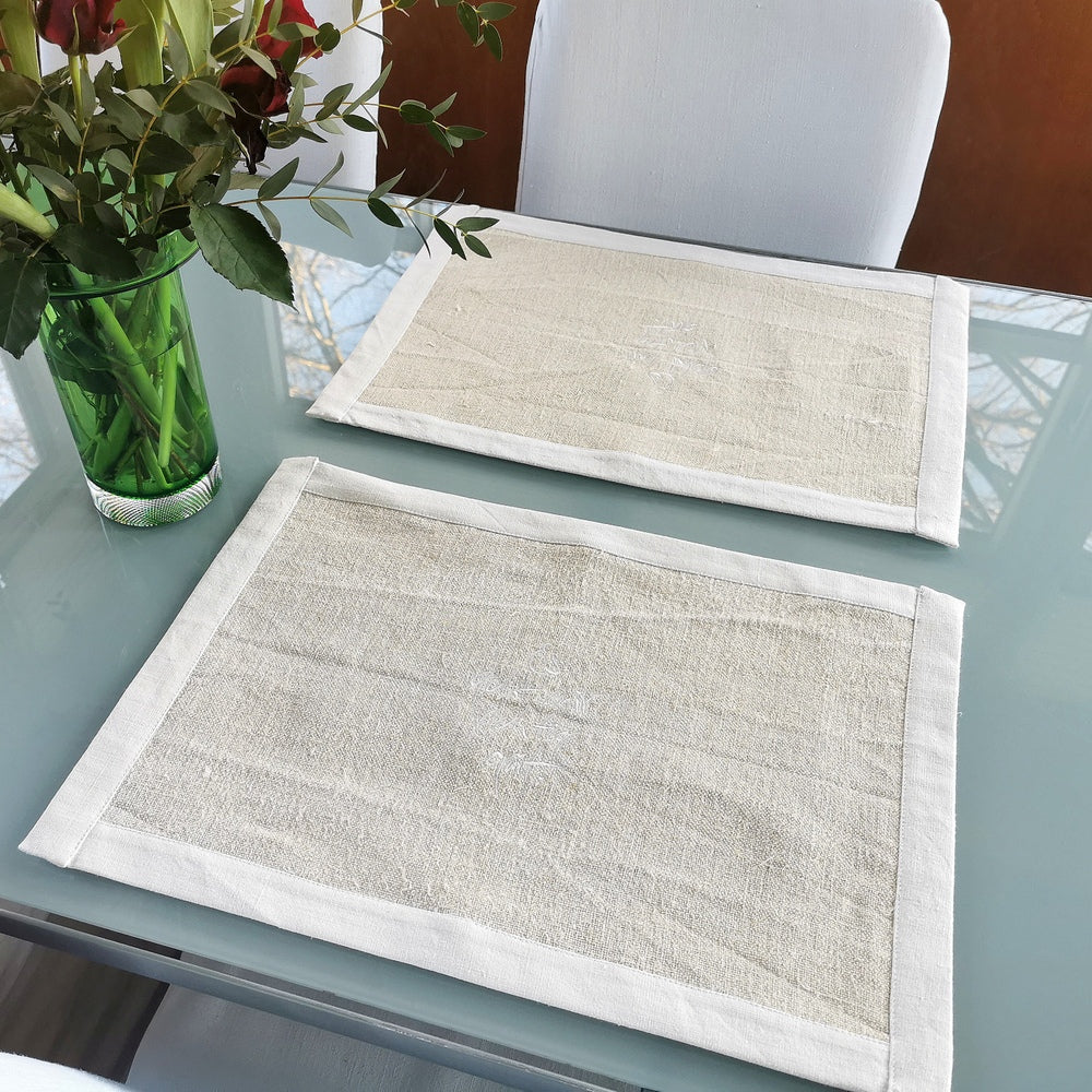 1 Tischset "Es geht mir richtig gut" Bauernleinen