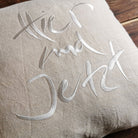 Kissenhülle Bauernleinen "Hier und Jetzt"