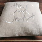 Kissenhülle Bauernleinen "Hier und Jetzt"