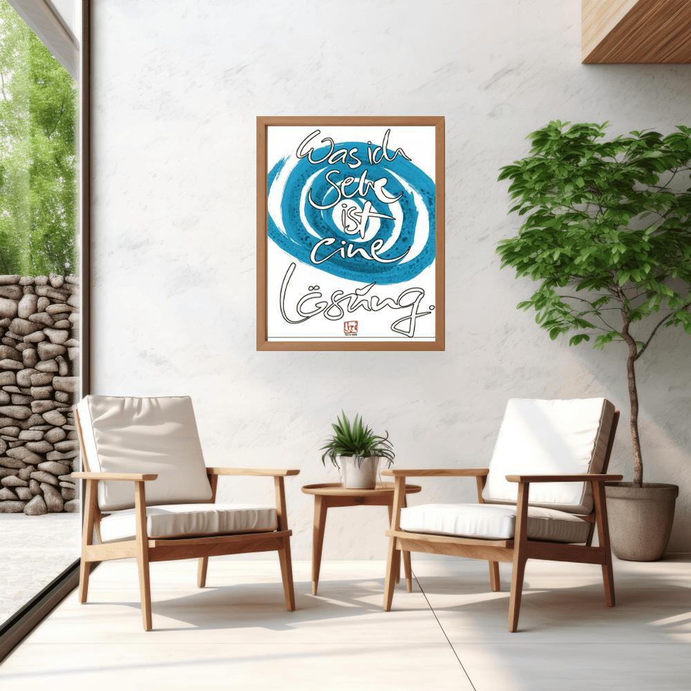 Motivationsposter „Was ich sehe, ist eine Lösung.“ online entdecken, kunstvolle spirituelle Wandkunst und besonderes Geschenk für Herzensmenschen
