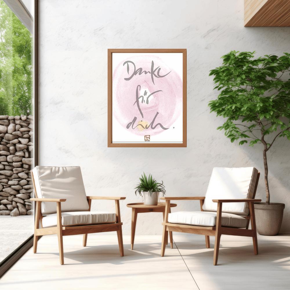Inspirierendes Poster „Danke für dich“ online entdecken, kunstvolle Wandkunst mit liebevoller Botschaft, stilvolle Wohnidee für ein harmonisches Zuhause