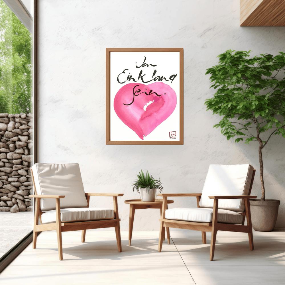 Motivationsposter „Im Einklang sein“ online entdecken, kunstvolle spirituelle Wandkunst und besonderes Geschenk für ein harmonisches Zuhause