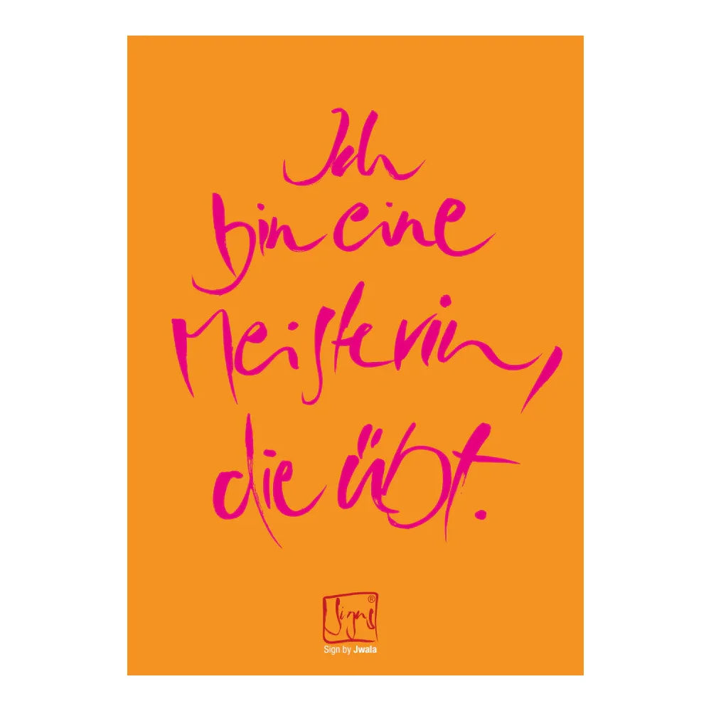 Spirituelle Postkarten „Ich bin eine Meisterin, die übt.“ – kraftvolles DIN-A5-Kartenset in Pink-Orange für Herzensfrauen, 10 Stück, inspirierende Affirmation