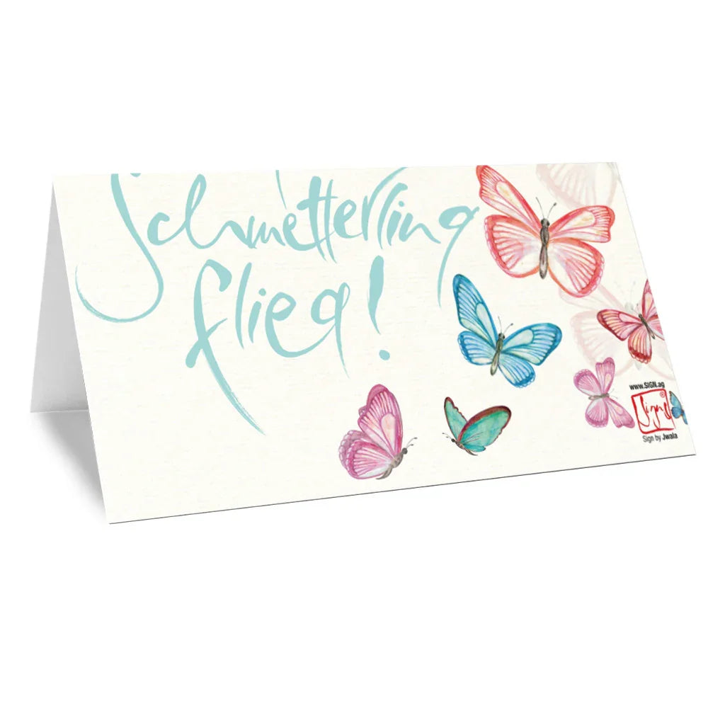 Edle Klappkarten 21 x 10 cm – besondere Schmetterling Grußkarten von Jwala