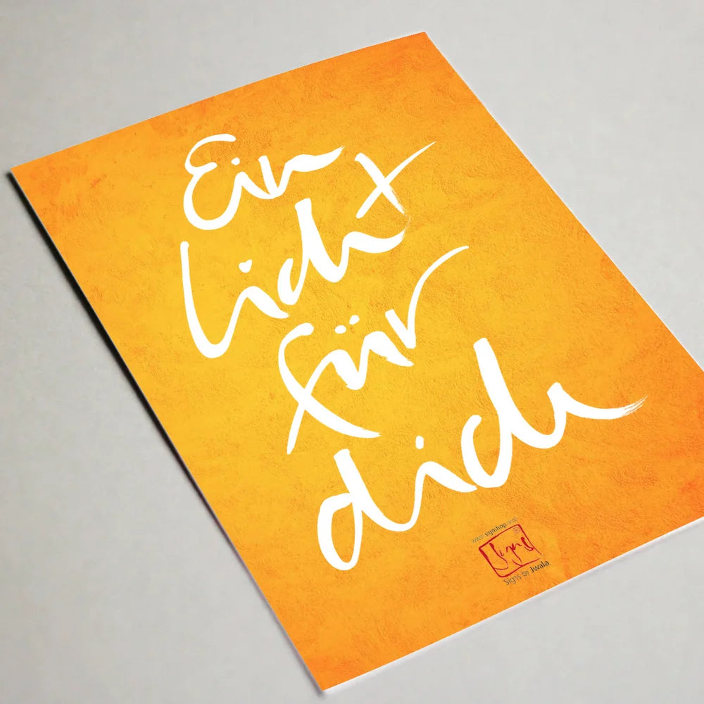 Besondere Tiroler Grußkarte mit Botschaft in A5 „Ein Licht für dich“