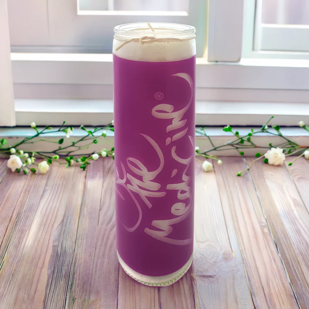 Premium Kerze „Be the MediCine“ – Sign by Jwala®, handgefertigt, Unikat, hochwertige Duftkerze mit spiritueller Botschaft für Achtsamkeit, Meditation und Wohlbefinden