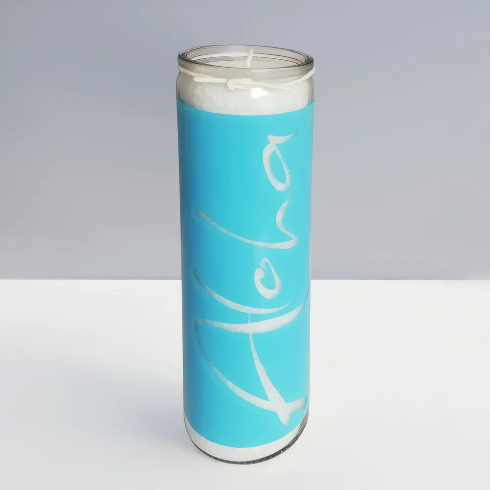 Vegane SignKerze „Aloha“ – Sign by Jwala®, handgefertigt, Limited Edition, nachhaltige Kerze mit Aloha-Botschaft, 100 Stunden Brenndauer, jetzt online kaufen
