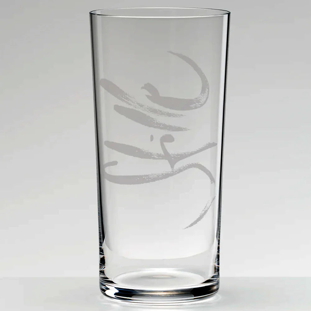 Sign-Wasserglas „Stille“ – handveredeltes Premium-Glas, spülmaschinengeeignet und alltagstauglich, dein täglicher Anker für Rückzug, Meditation und sanfte Präsenz
