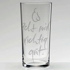 Sign-Wasserglas „Es geht mir richtig gut“ – handveredeltes Premium-Wasserglas, spülmaschinengeeignet und alltagstauglich, die hochwertige Geschenkidee für Menschen, die sich bewusst mehr Wohlbefinden gönnen wollen