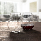 2 Sign-O-Gläser mit Rillen, "Liebe + Jetzt"