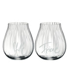 2 Sign-O-Gläser mit Rillen, "Stille + Friede"