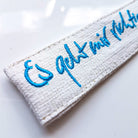 Schlüsselanhänger "Es geht mir richtig gut" Bauernleinen