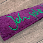 Exklusiver Taschenbaumler Purple/Dunkelblau – Designer Schlüsselanhänger mit Botschaft
